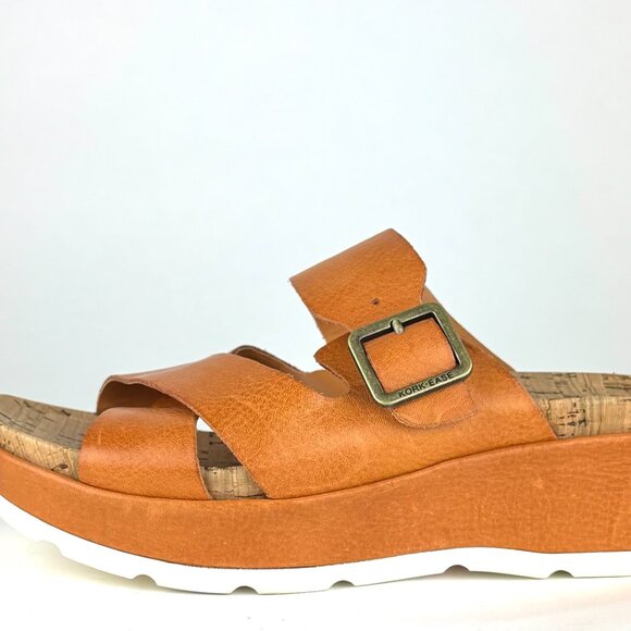 Kork-Ease Tan Leather Cork Wedge Sandals - Size 7M - Picture 4 of 14